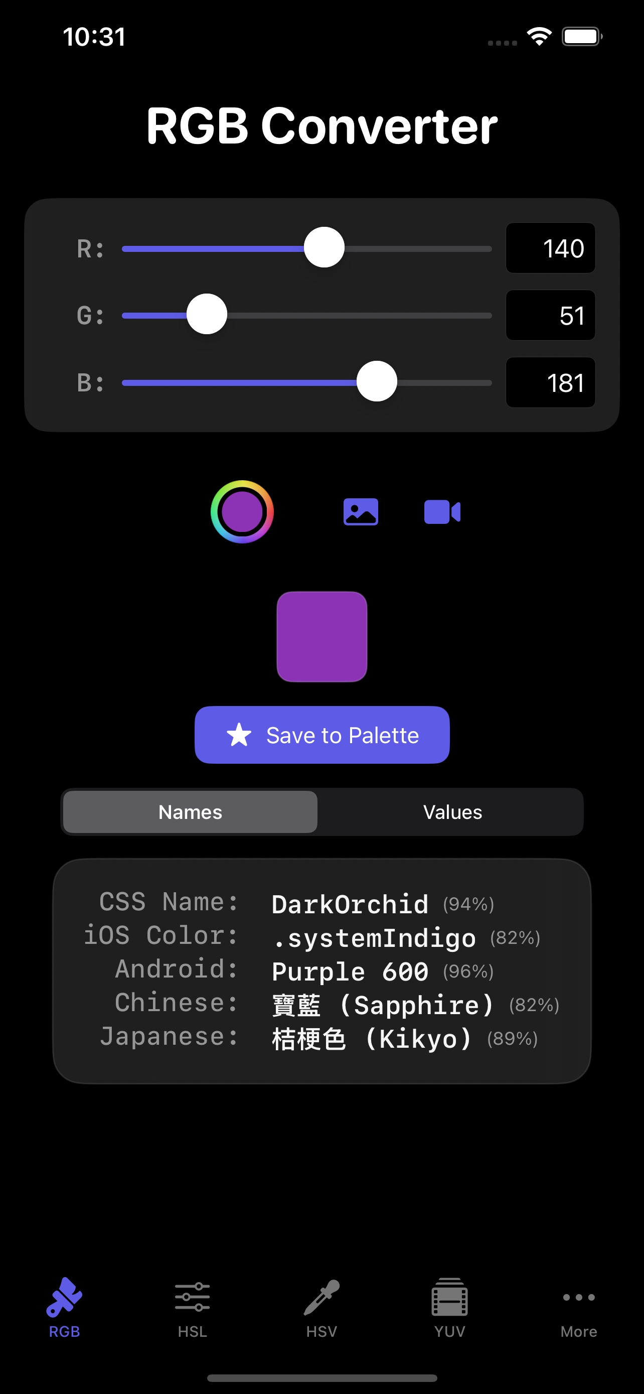 RGB Converter - Color Naming System