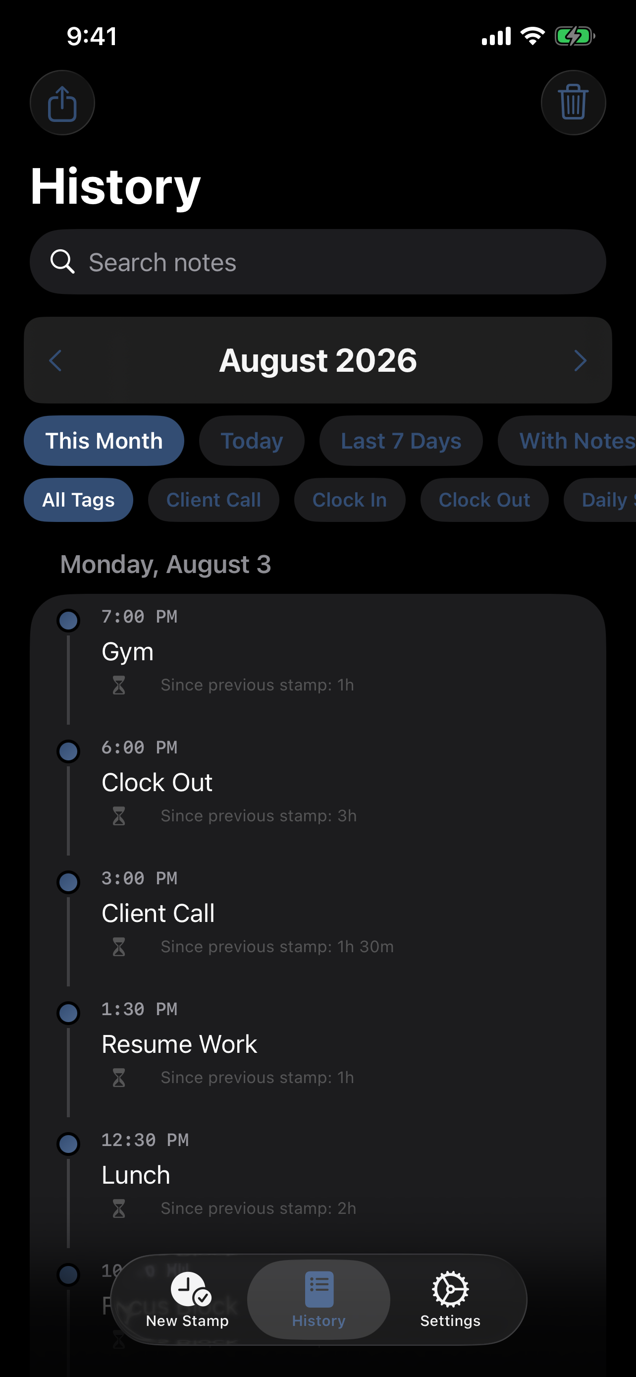 InstantLog App Screenshot 2