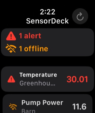 SensorDeck Apple Watch patrol list